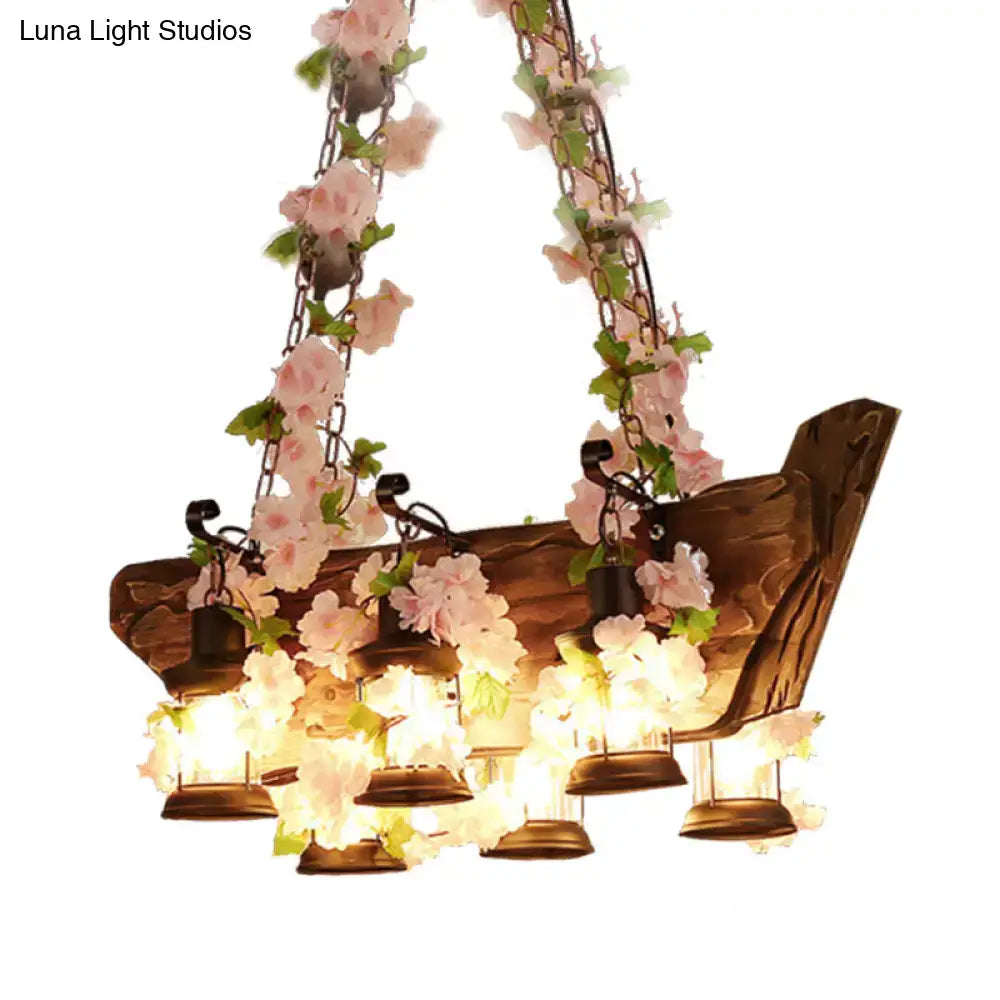 Industrial pink & green ivy pendant light – kitchen industrial style