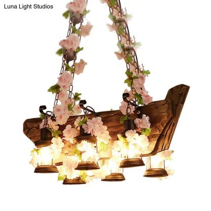 Industrial pink & green ivy pendant light – kitchen industrial style