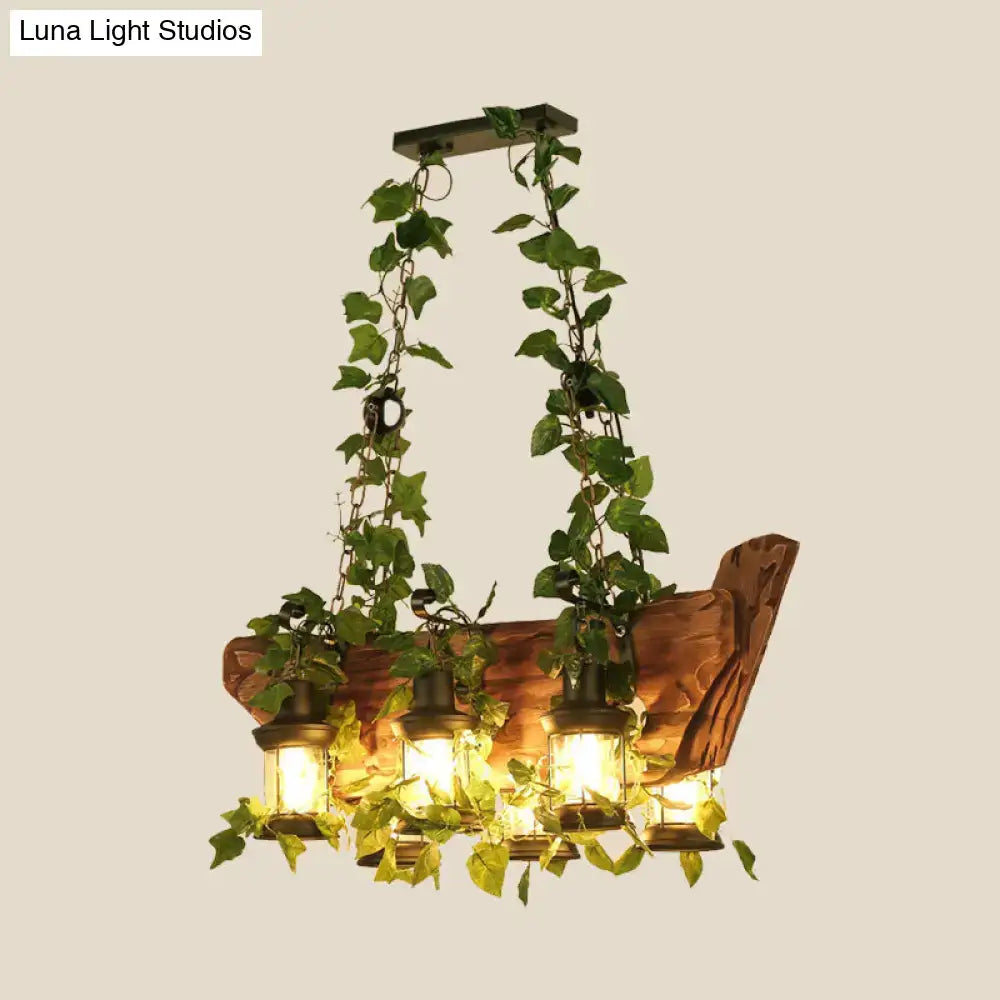 Industrial pink & green ivy pendant light – kitchen industrial style