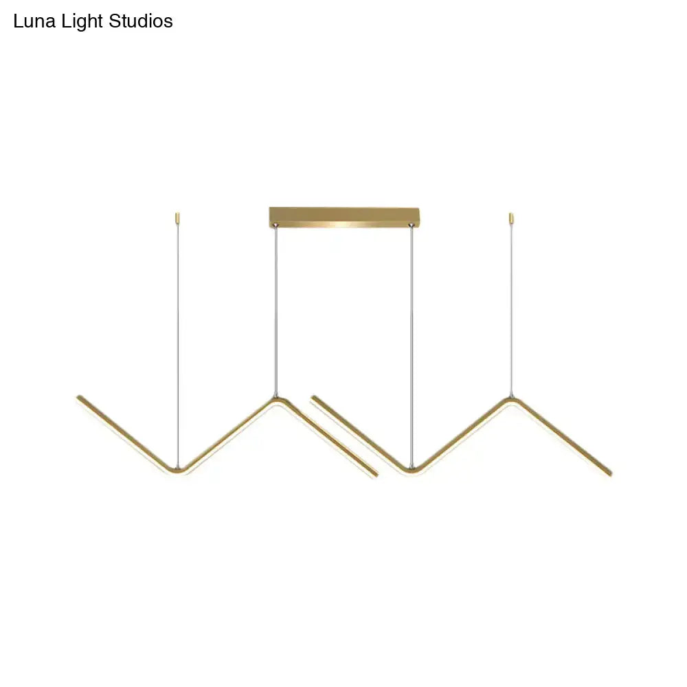 Modern zigzag black & gold metal hanging lamp for dining room