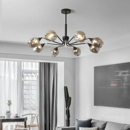 Modernist smoke grey cup shape chandelier living room pendant light