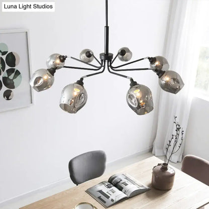 Modernist smoke grey cup shape chandelier living room pendant light