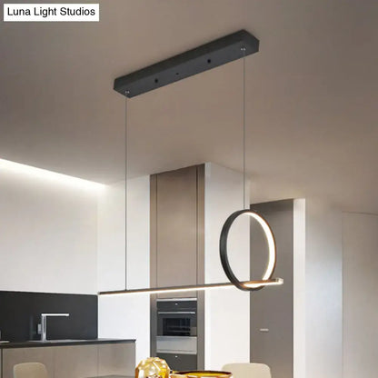 Modernist black ring led chandelier lamp for dining room 220v-240v