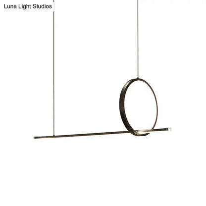 Modernist black ring led chandelier lamp for dining room 220v-240v