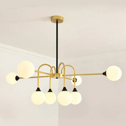 Modern gold and black clear glass chandelier dining room light