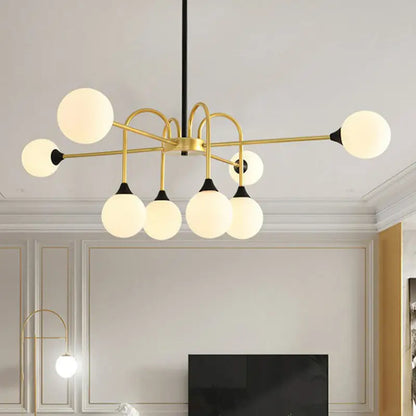 Modern gold and black clear glass chandelier dining room light