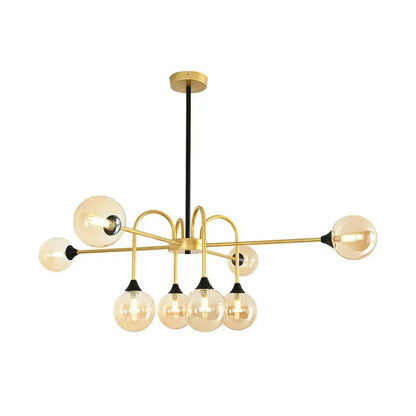 Modern gold and black clear glass chandelier dining room light