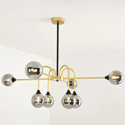 Modern gold and black clear glass chandelier dining room light