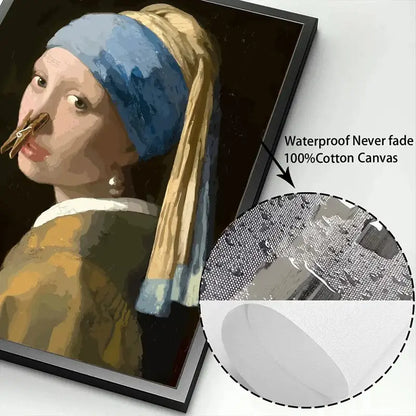Mona lisa bathroom wall art funny toilet paper decor