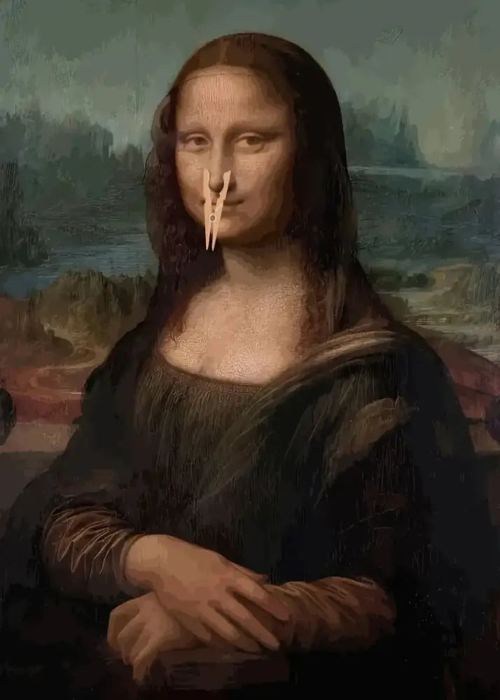 Mona lisa bathroom wall art funny toilet paper decor