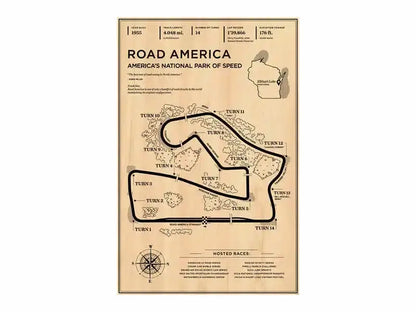Beige wooden monaco grand prix race track map living room wall art