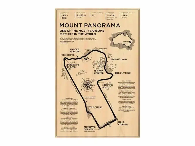 Beige wooden monaco grand prix race track map living room wall art