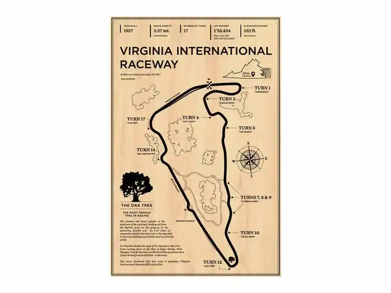 Beige wooden monaco grand prix race track map living room wall art