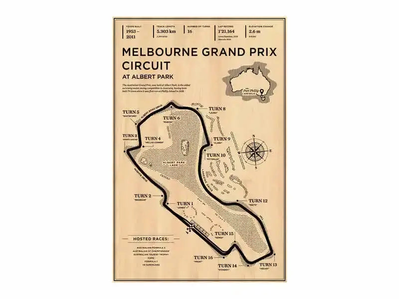 Beige monaco grand prix circuit wall art – living room racing poster