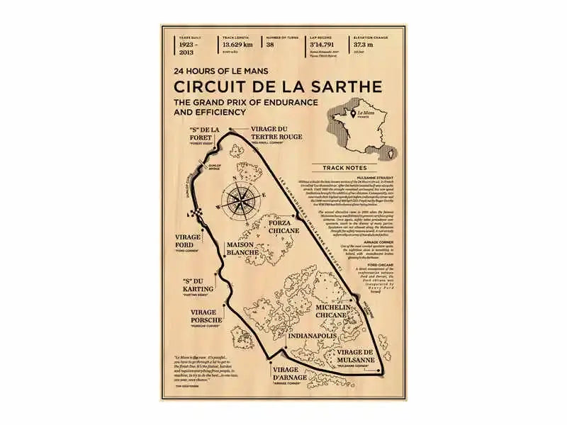 Beige monaco grand prix circuit wall art – living room racing poster