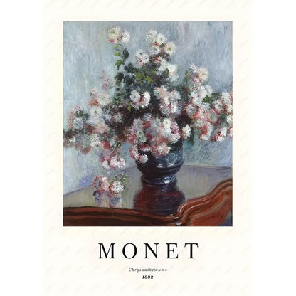 Claude monet impressionist wildflower poster print set living room