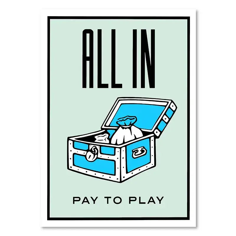Minimalist mint monopoly millionaire canvas wall art office decor