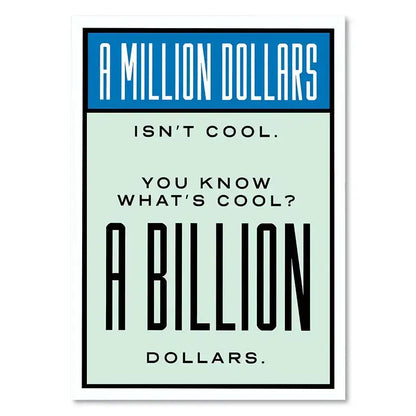 Minimalist mint monopoly millionaire canvas wall art office decor
