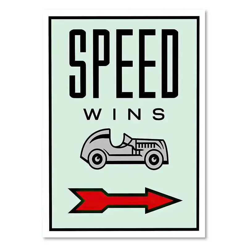 Minimalist mint monopoly millionaire canvas wall art office decor