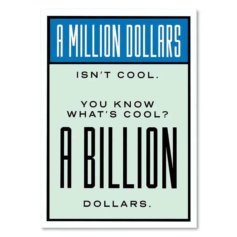 Minimalist mint and blue monopoly millionaire wall art bedroom decor