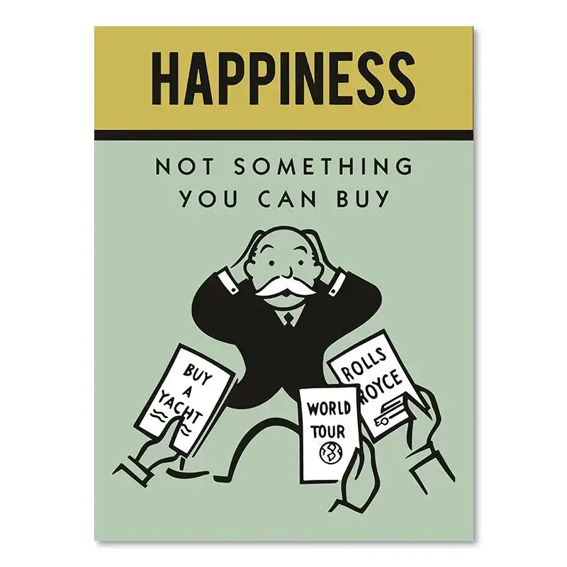 Minimalist mint and blue monopoly millionaire wall art bedroom decor