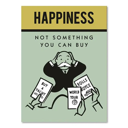 Minimalist mint and blue monopoly millionaire wall art bedroom decor