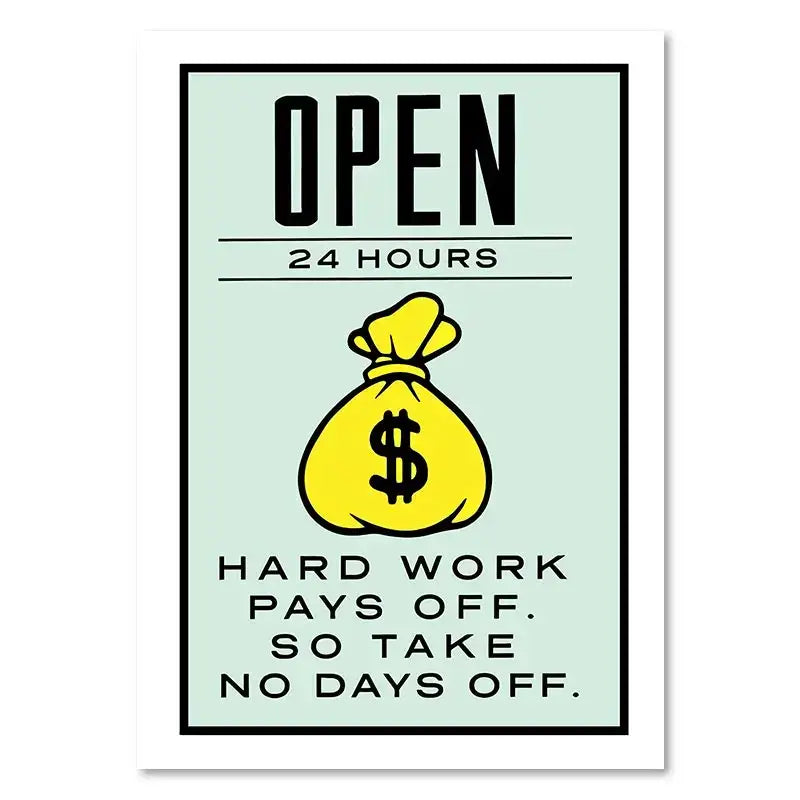 Minimalist mint and blue monopoly millionaire wall art bedroom decor