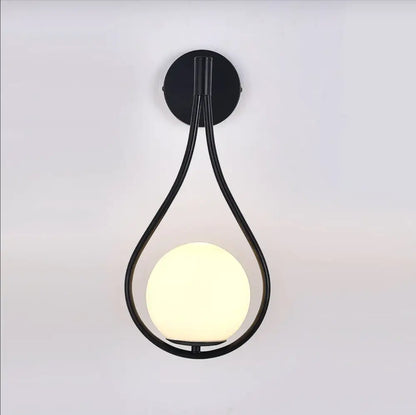 Modern gold teardrop nordic wall lamp bedroom glass sconce