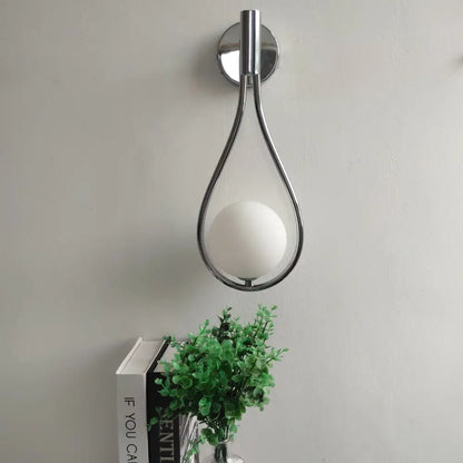 Modern gold teardrop nordic wall lamp bedroom glass sconce