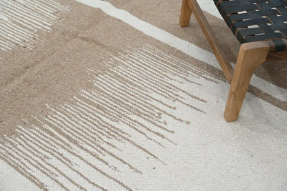 Beige & tan moroccan handmade azilal rug living room woven decor