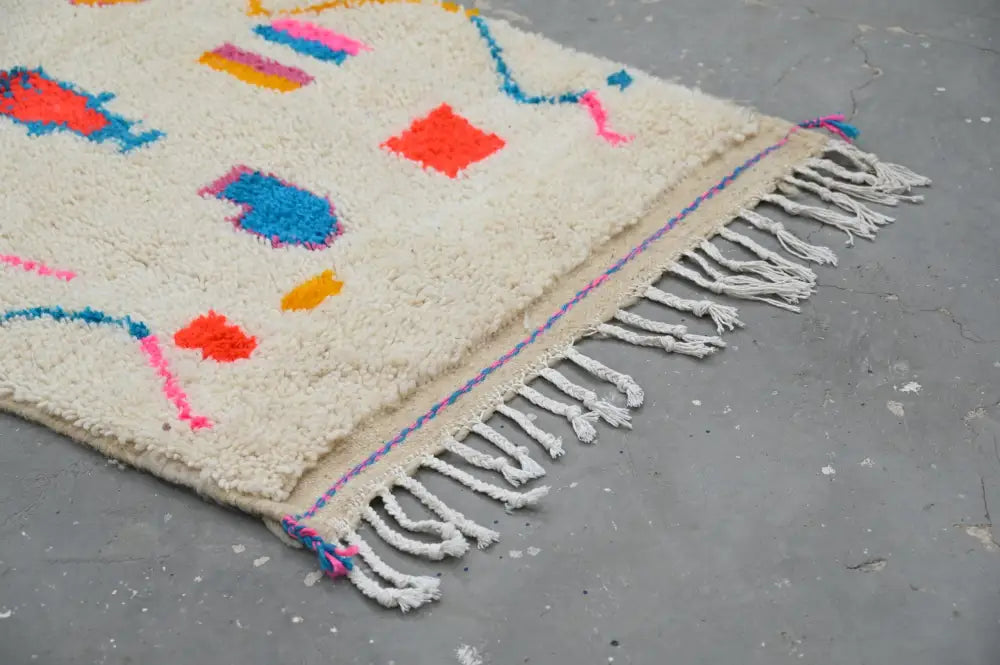 Handmade moroccan colorful geometric azilal hallway rug