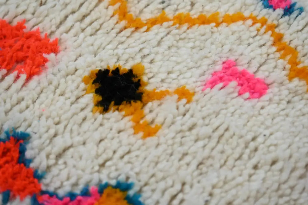 Handmade moroccan colorful geometric azilal hallway rug