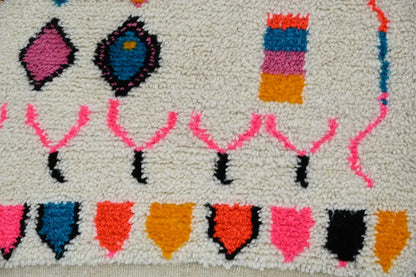 Handmade moroccan colorful geometric azilal hallway rug