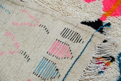 Handmade moroccan colorful geometric azilal hallway rug