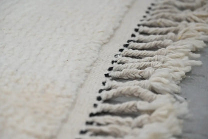 Handmade moroccan azilal beige & black rug living room decor