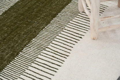 Moroccan handmade beige & olive green azilal rug living room tapestry