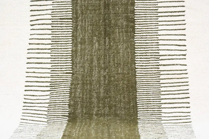 Moroccan handmade beige & olive green azilal rug living room tapestry