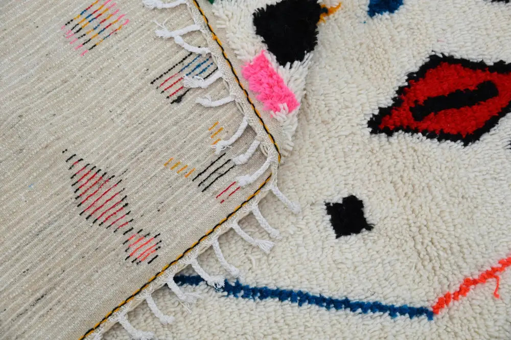 Handmade traditional azilal colorful rug bedroom geometric decor