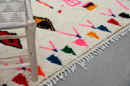Handmade traditional azilal colorful rug bedroom geometric decor