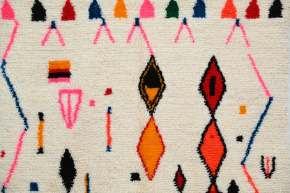 Handmade traditional azilal colorful rug bedroom geometric decor
