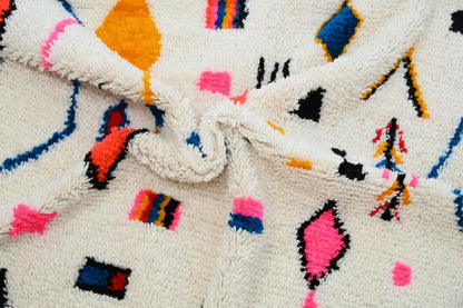 Handmade traditional azilal colorful rug bedroom geometric decor