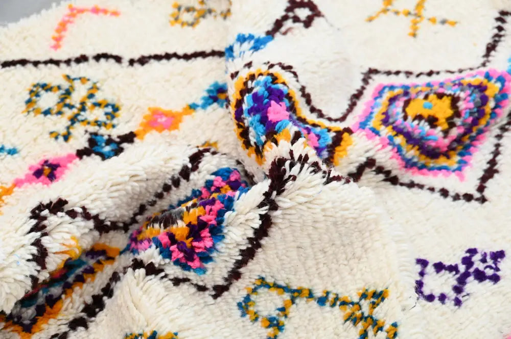 Handmade traditional azilal rug multi color living room decor