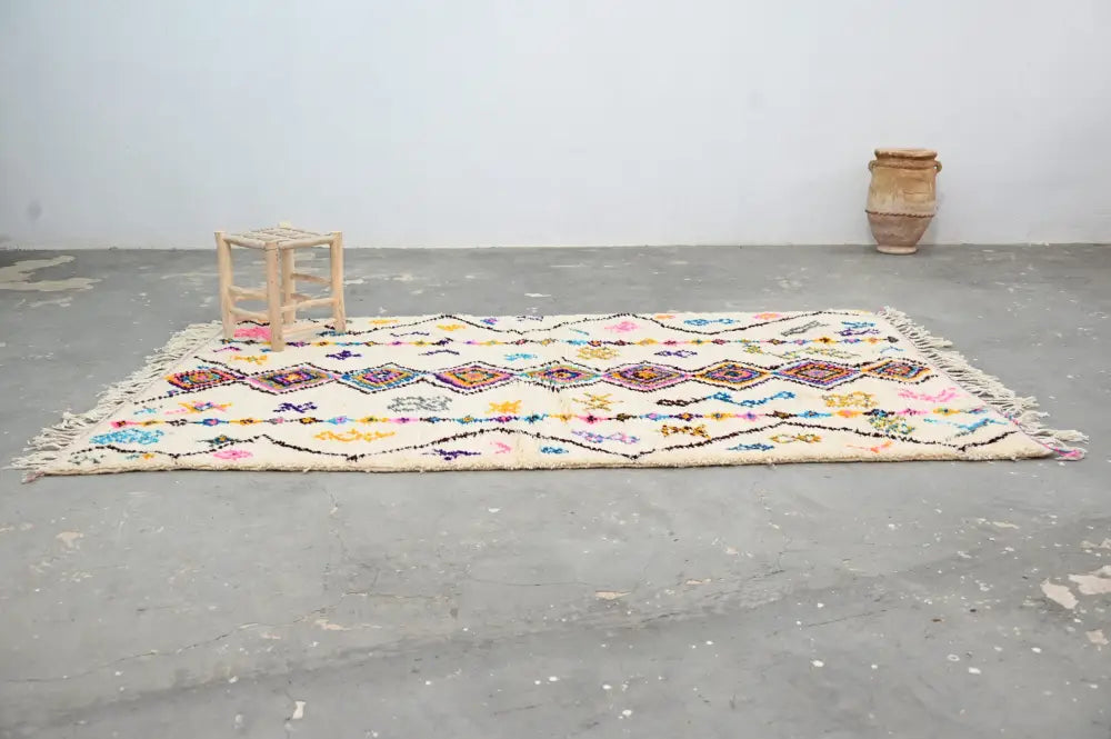 Handmade traditional azilal rug multi color living room decor