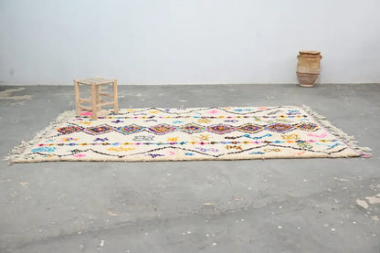 Handmade traditional azilal rug multi color living room decor