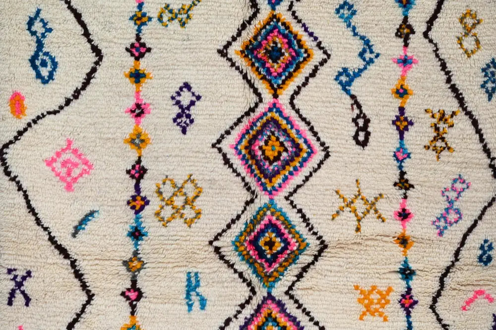 Handmade traditional azilal rug multi color living room decor
