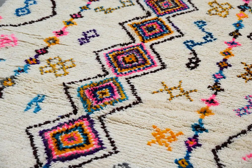 Handmade traditional azilal rug multi color living room decor