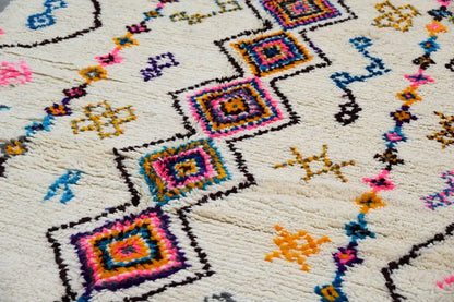 Handmade traditional azilal rug multi color living room decor