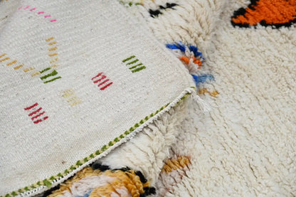 Beige geometric moroccan handmade azilal rug bedroom decor
