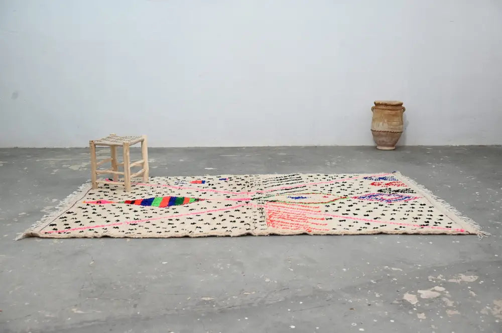 Handmade traditional azilal colorful rug living room decor