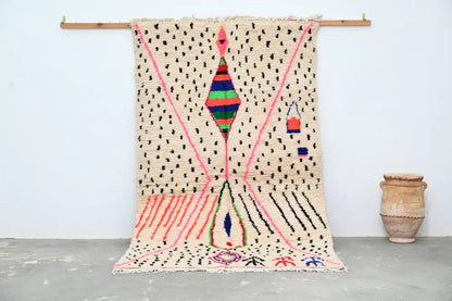 Handmade traditional azilal colorful rug living room decor